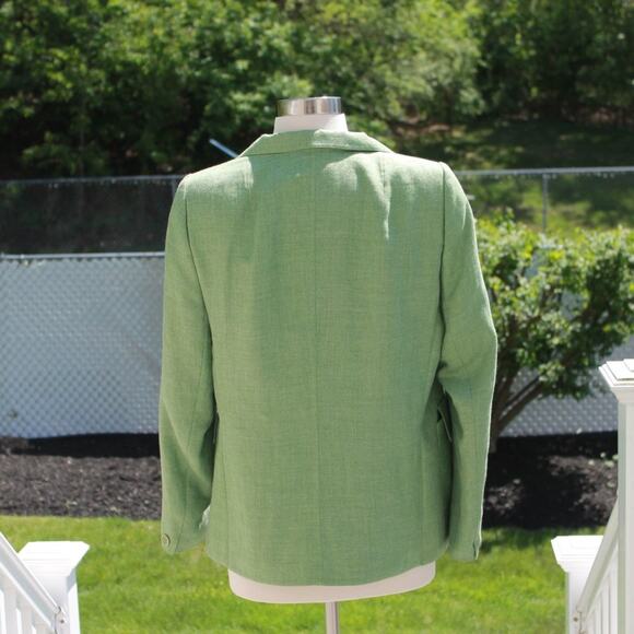 Akris Women's Green Spring Blazer Designer Soft Wool Blend Green Size 12 - Picture 4 of 14